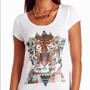 tiger print graphic tee